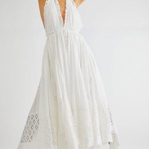 NWT Free People Norina Maxi Dress in Ivory White